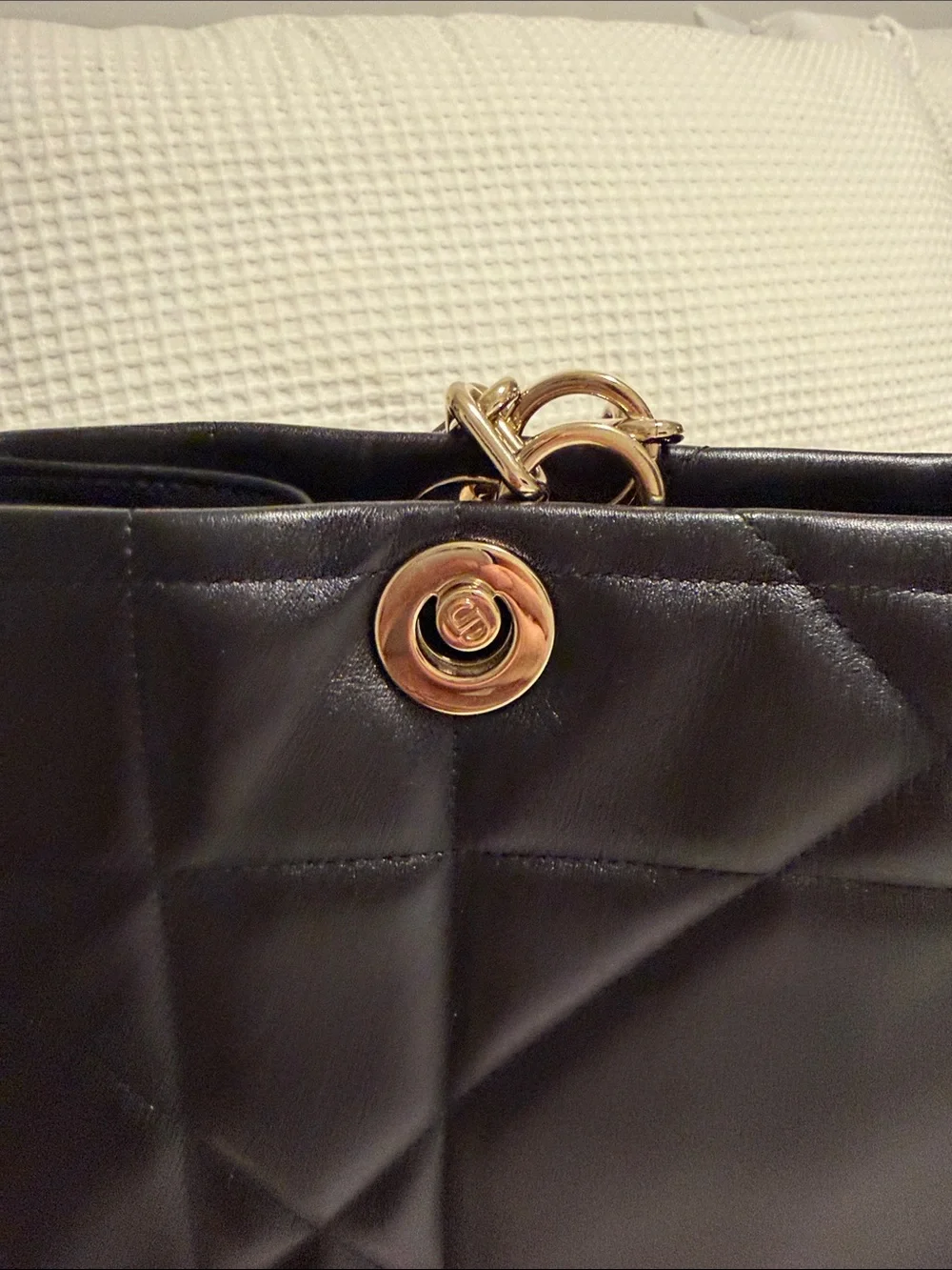 Dior Black Quilted Tote Bag with Gold Hardware - Women's Handbag